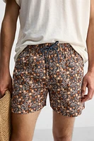 FLORAL PRINT MID-LENGTH SWIMSUIT