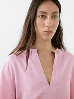100% linen long sleeve shirt