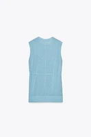 BELTED KNIT LONG TOP
