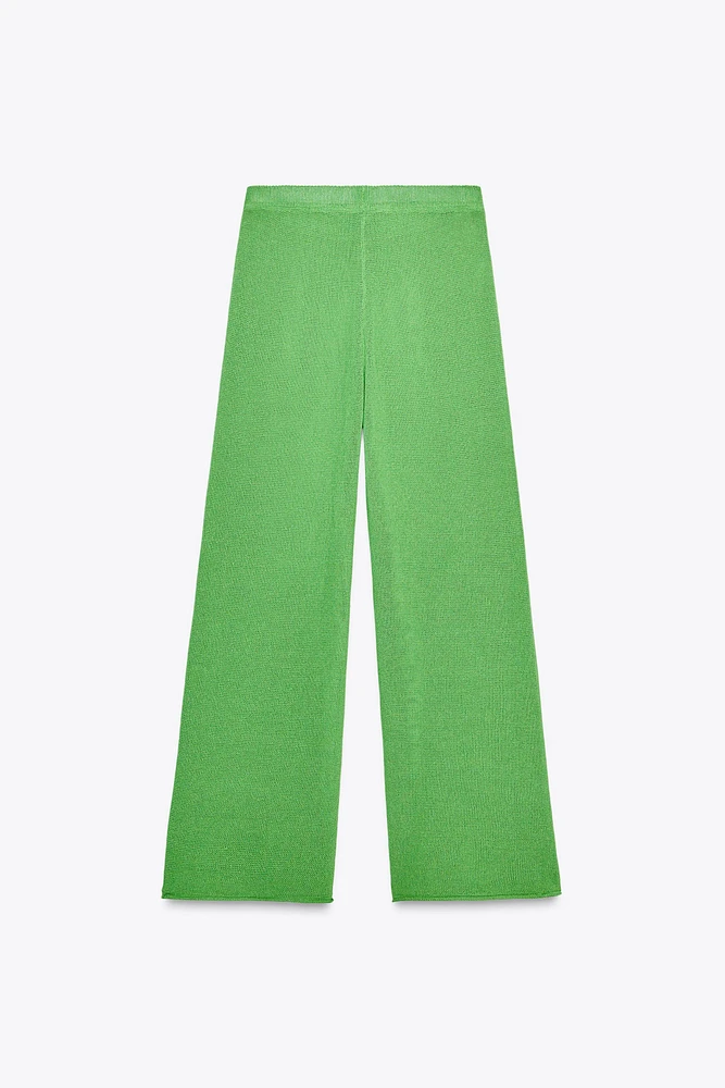 WIDE LEG KNIT PANTS