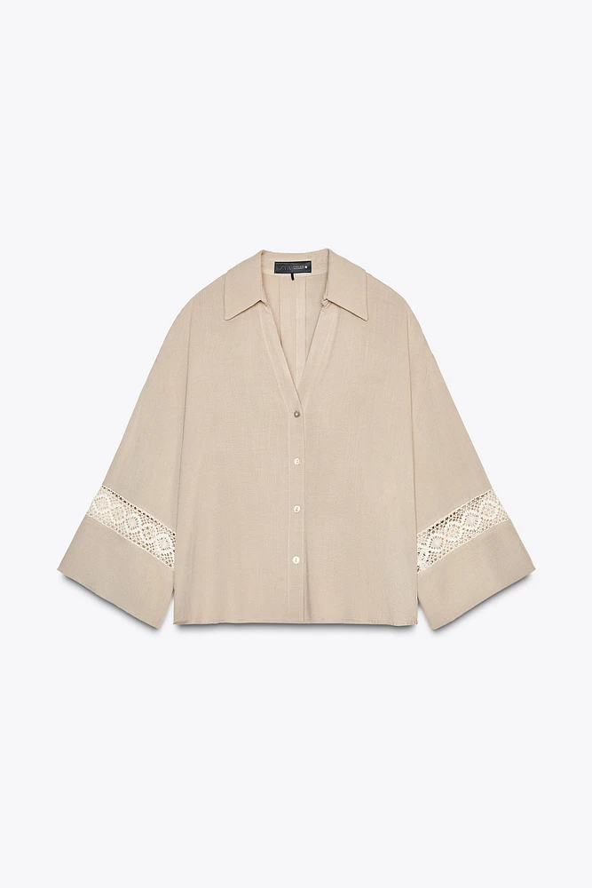 EMBROIDERED SLEEVE SHIRT
