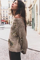 SEQUINED KNIT SWEATER