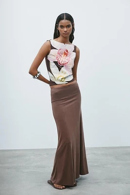 TOP EN POLYAMIDE À FLEURS