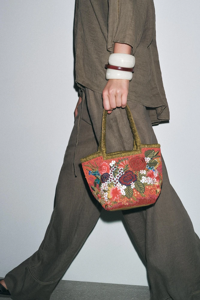 SMALL EMBROIDERED BEADED BAG