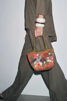 SMALL EMBROIDERED BEADED BAG