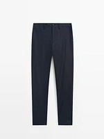 100% linen regular fit trousers