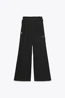 SEMI-SHEER WIDE LEG PANTS