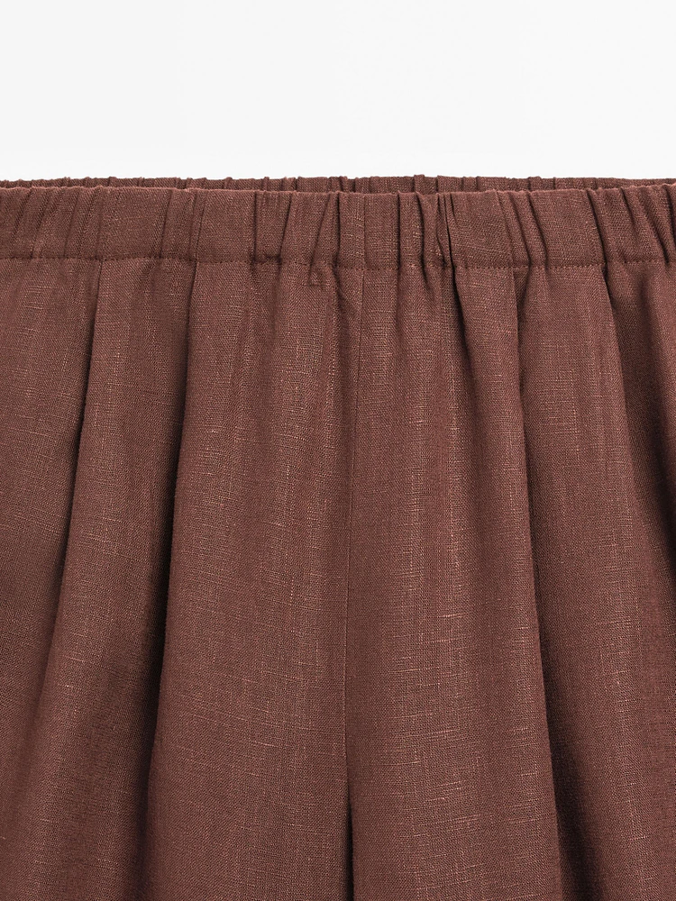Pantalon large fluide 100 % lin
