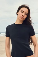 BACK SEAMED T-SHIRT