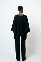 ASYMMETRIC RIBBED CAPE