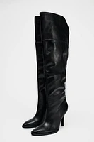 XL OVER THE KNEE HEELED BOOTS