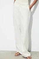 WRINKLE-LOOK STRAIGHT PANTS