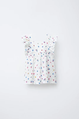 T-SHIRT TEXTURÉ À FLEURS