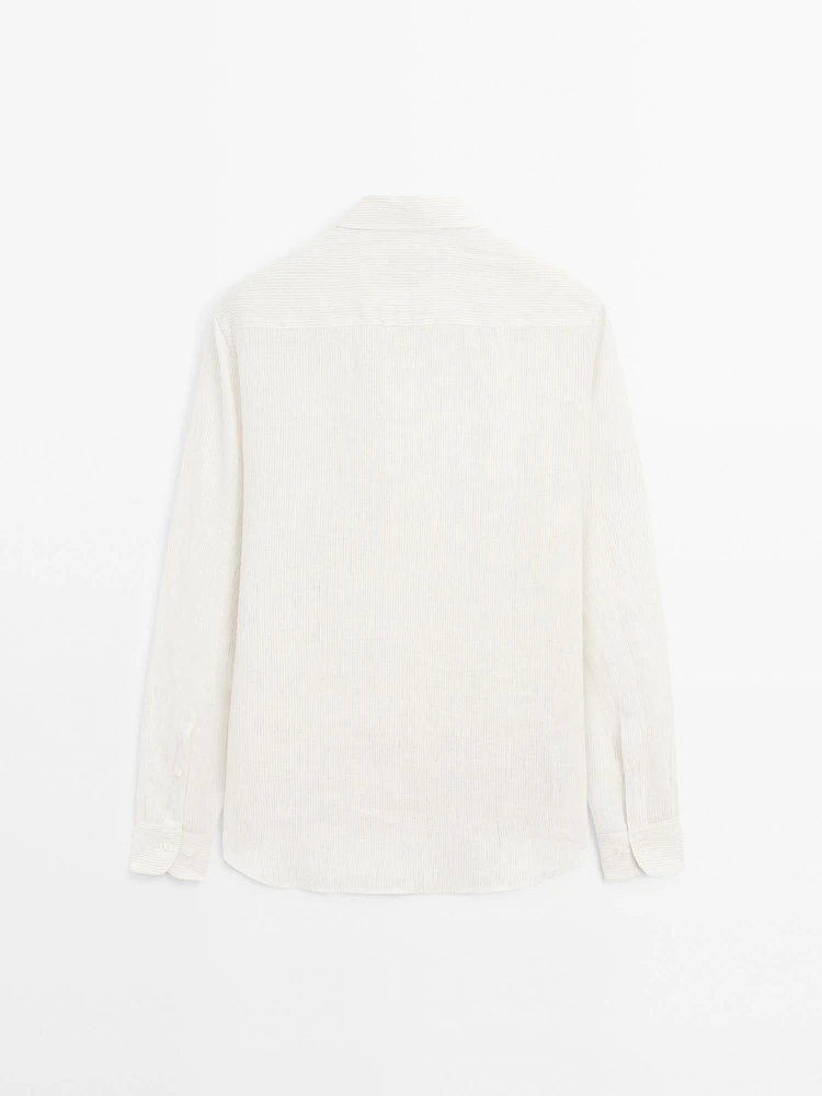 Chemise lin regular à rayures