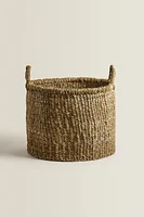 LARGE SEAGRASS BASKET WITH HANDLES