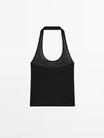 Ribbed halter top
