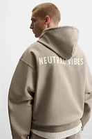 TEXT HOODED SWEATSHIRT
