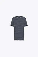 STRIPED RIB KNIT TOP