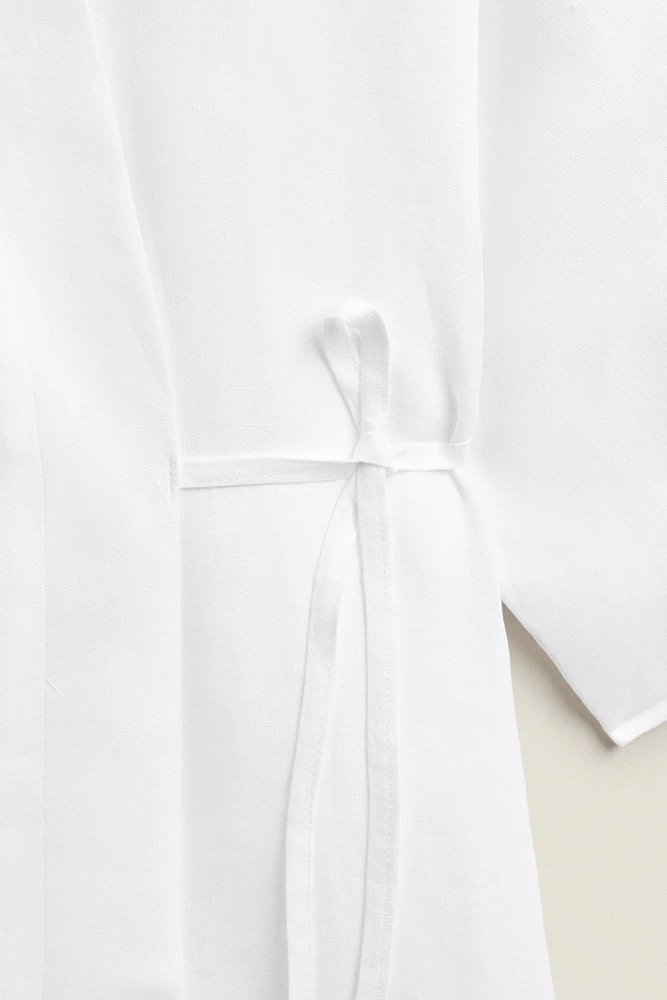 WASHED LINEN BATHROBE