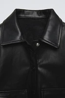 FAUX LEATHER OVERSHIRT