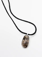 Stone cord necklace