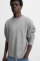 100% WOOL FLECKED SWEATER