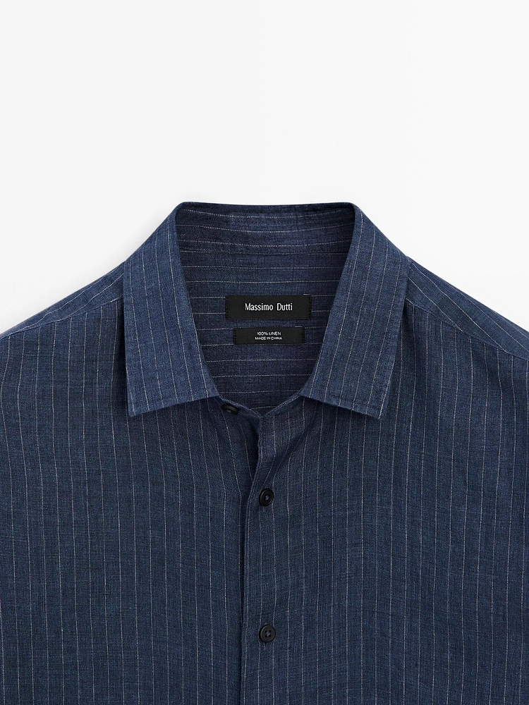 Chemise regular délavée en lin