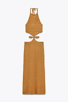 ROBE HALTER EN MAILLE AJOURÉE