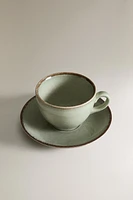 TASSE À THÉ PORCELAINE BORD EFFET ANTIQUE