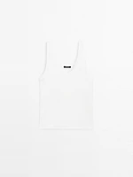 Cotton blend strappy top