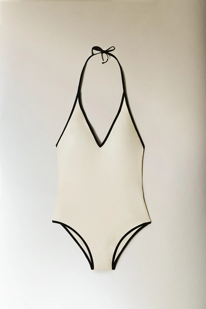 MAILLOT DE BAIN PLAGE BRETELLES CONTRASTANTES