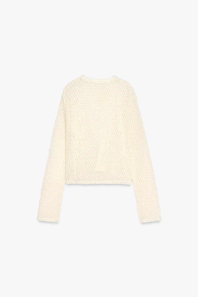 CROCHET LONG SLEEVE TOP