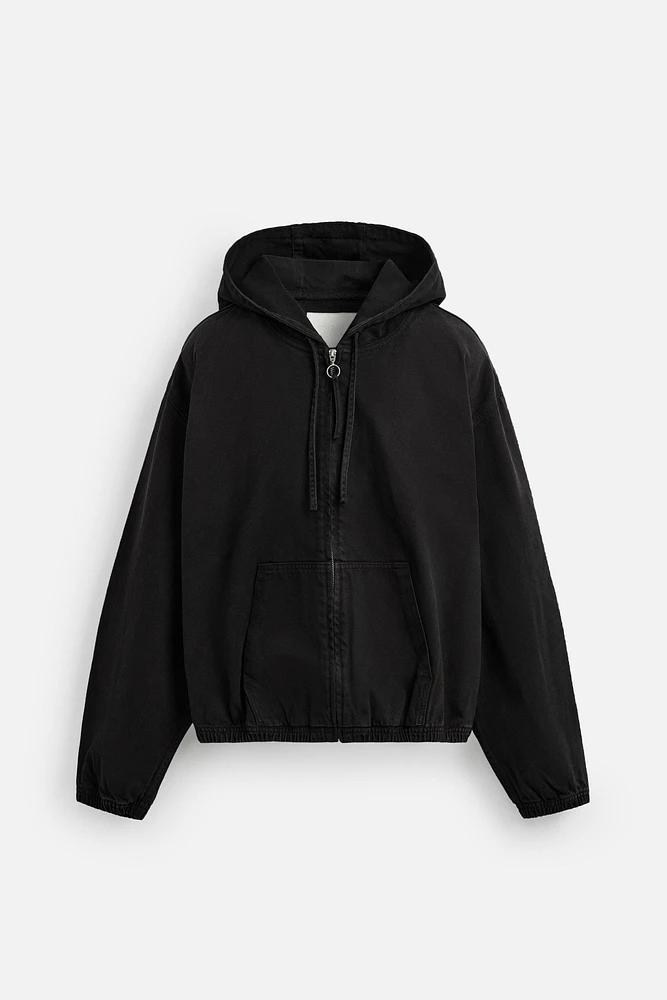 HOODED DENIM JACKET