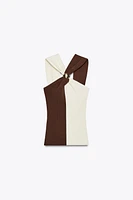 TOP HALTER EN MAILLE