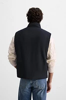 ZIPPERED FELT TEXTURE VEST