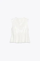 SEQUIN KNIT PEPLUM TOP