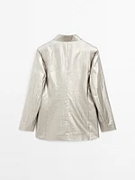 Metallic linen blend blazer - STUDIO