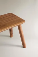 BEVELED ACACIA STOOL