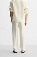 LIMITED EDITION HERRINGBONE LINEN-WOOL PANTS