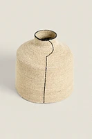 WIDE SEAGRASS VASE WITH LINE