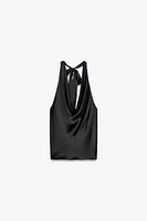 HALTER SATIN EFFECT TOP