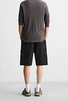 CARPENTER POCKET DENIM SHORTS