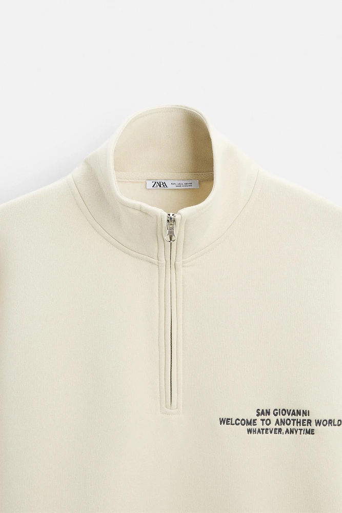 QUARTER ZIP SWEATSHIRT