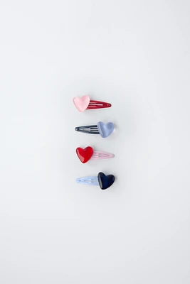 PACK OF FOUR HEART HAIR CLIPS