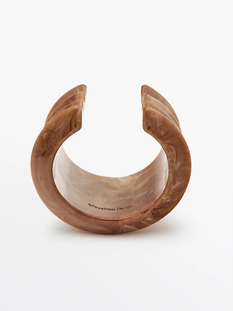 Wide seaside resin bracelet