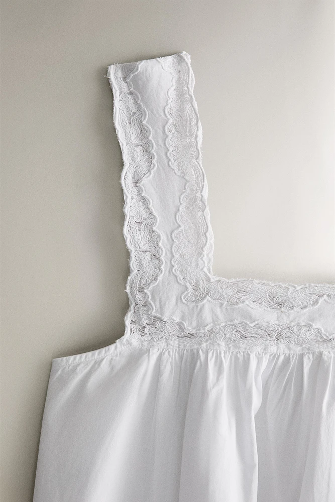 CHEMISE DE NUIT COTON BRODERIES