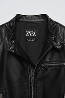 FAUX LEATHER BIKER JACKET