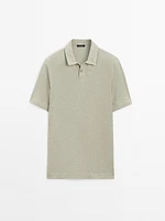 Polo manches courtes texturé en piqué