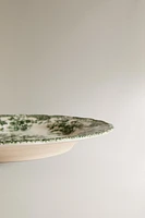 ASSIETTE PLATE FAÏENCE IMPRIMÉ FLEURS