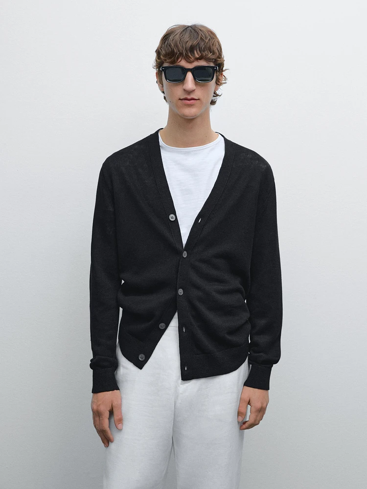 Cardigan 100 % lin